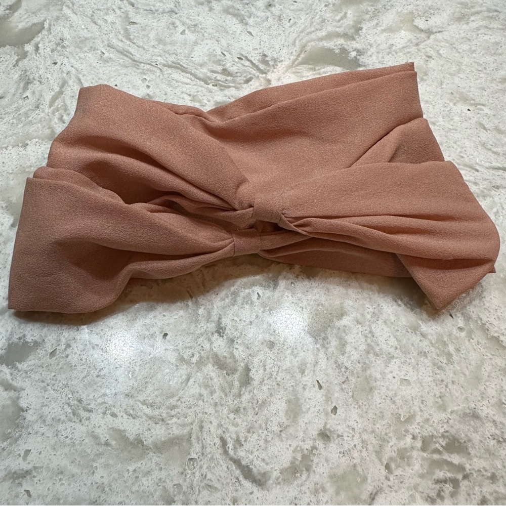 Hair Wrap Tie Bow Wire Headband Blush Pink